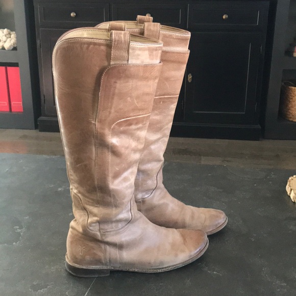frye paige tall riding boots tan